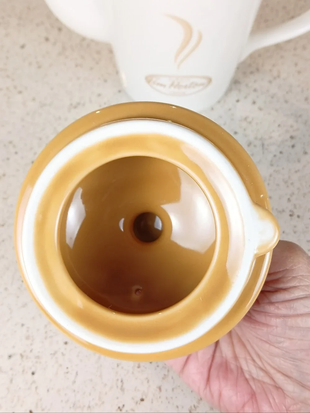 Tim Hortons Coffee Teapot White Gold